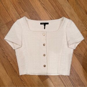 Elegant Maje Cream Button-Up Women's Top